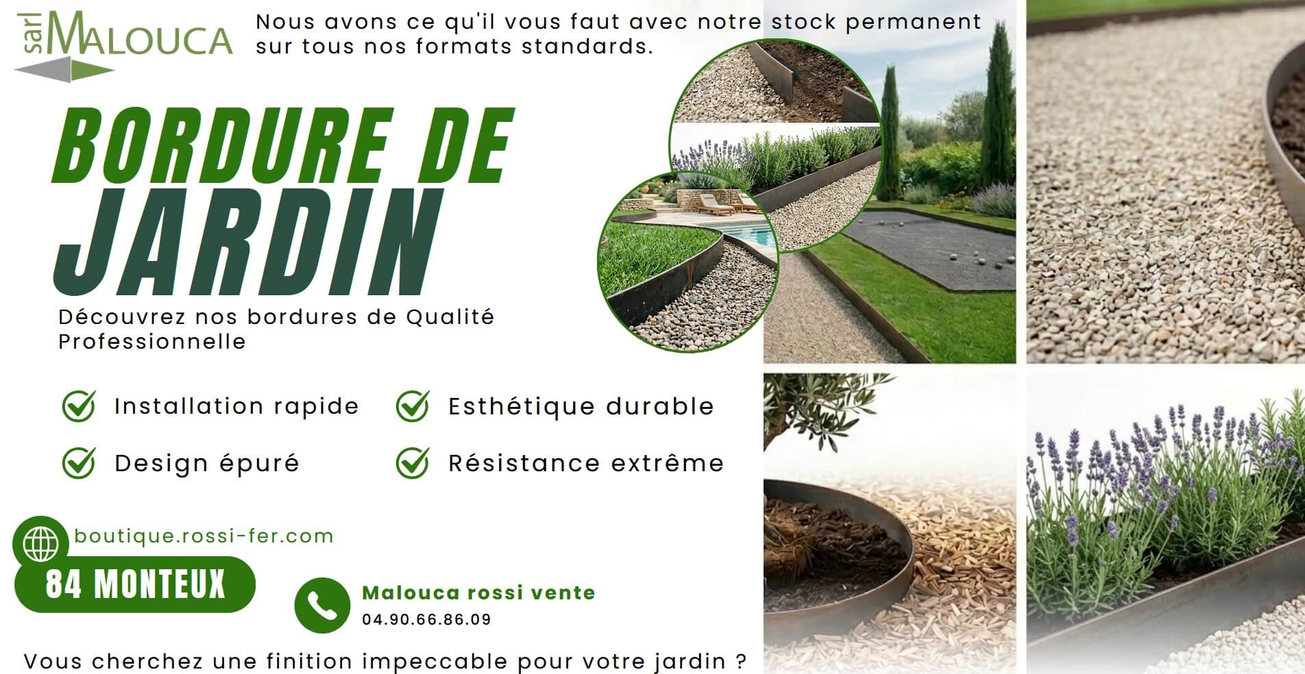 Bordures de jardin en acier pour paysagistes et particuliers - D�limitation de pelouse et massifs en fer